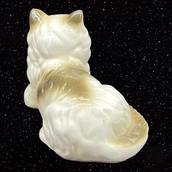 Vintage Genuine Bone China White Gray Cat Kitten Figurine Taiwan 3.5”W 2”T - Picture 6 of 12